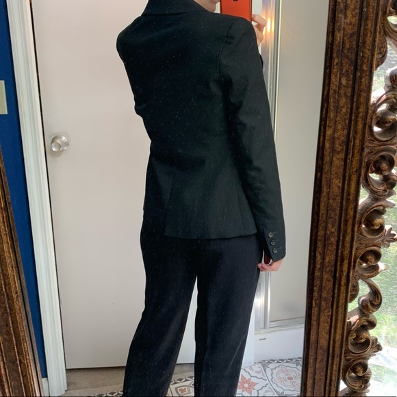 NEW Theory Black Blazer 6 Textured Cotton Wool - Picture 4 of 15